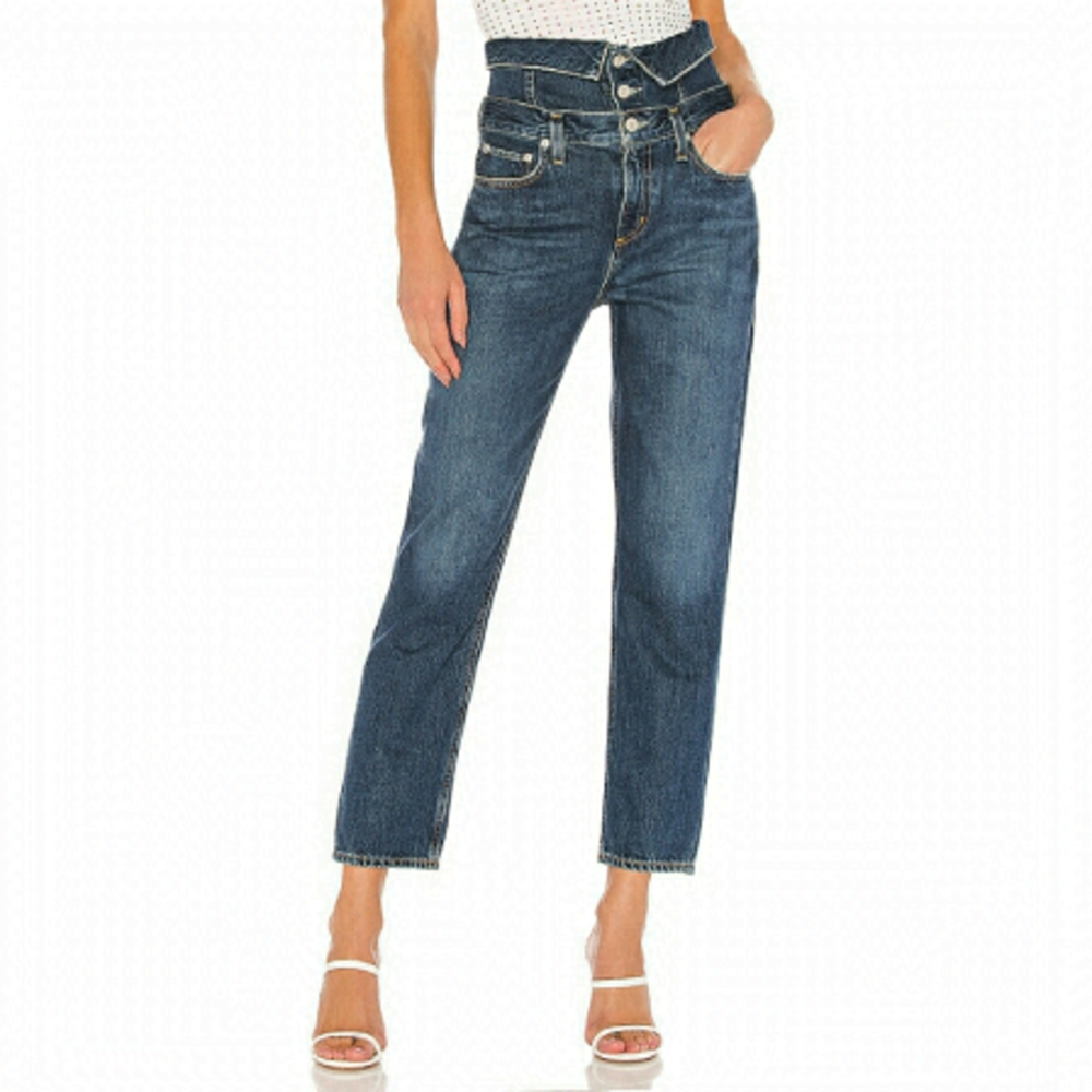 NWOT AGOLDE Vanna Corset Jeans Straight Crop